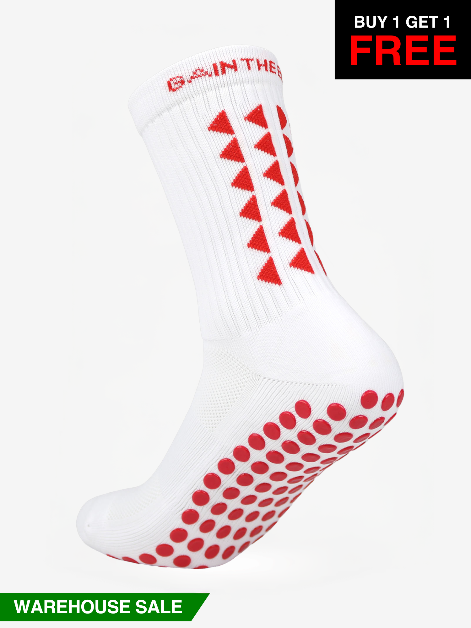 LIMITED EDITION GRIP SOCKS 2.0 – Weiß und Rot 