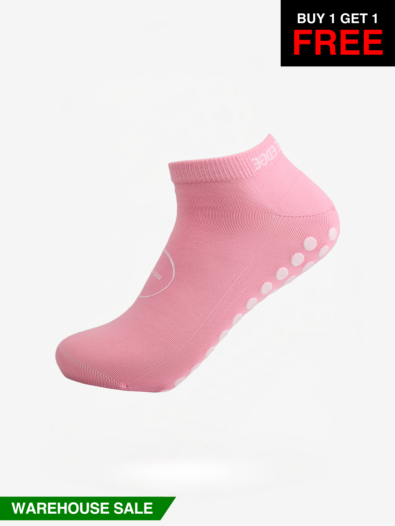 Ankle Grip Socks - Pink - WAREHOUSE SALE BUY 1 GET 1 FREE