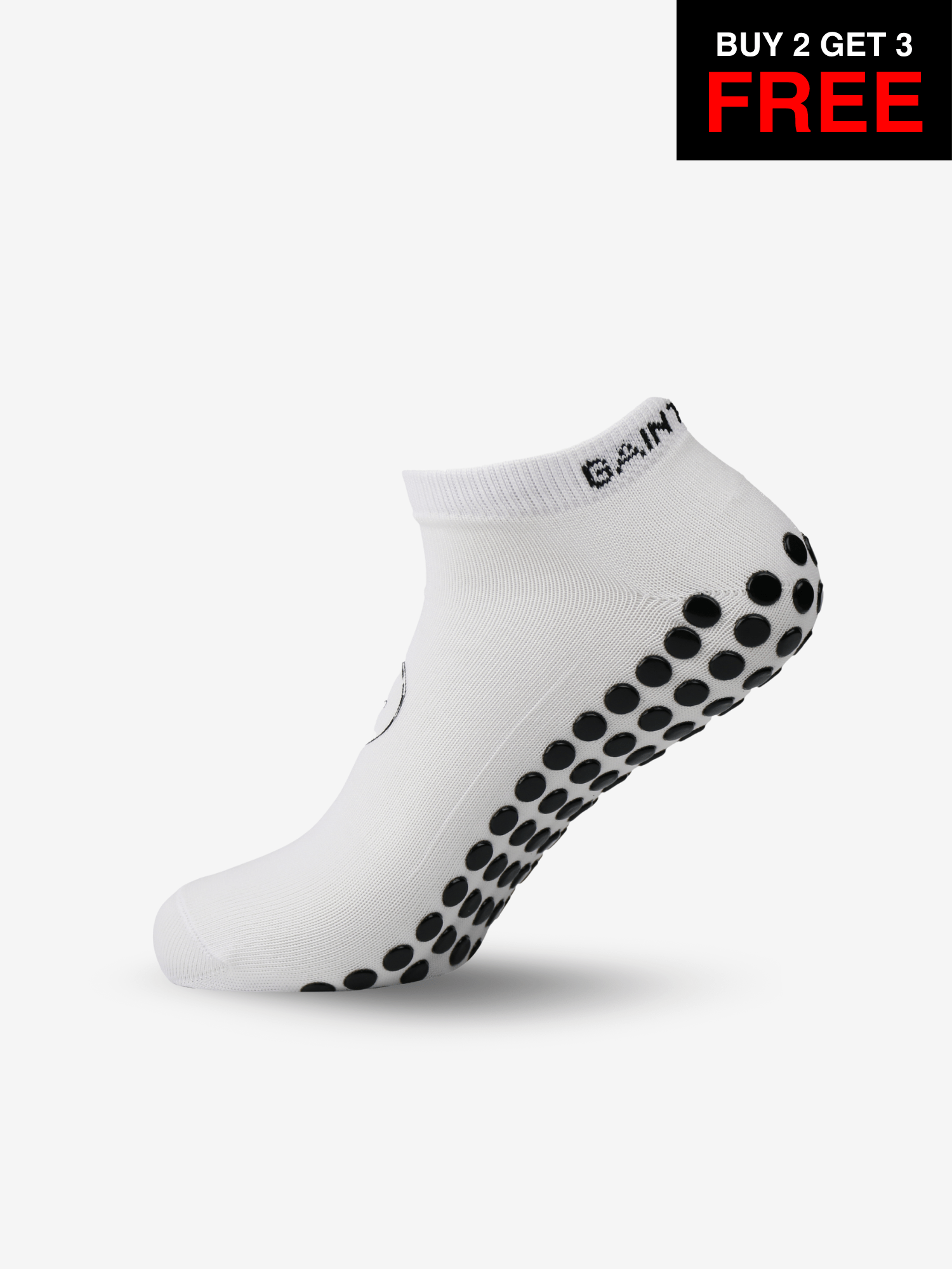 Ankle Grip Socks - White - SALE BUY 2 GET 3 FREE - Gain The Edge EU