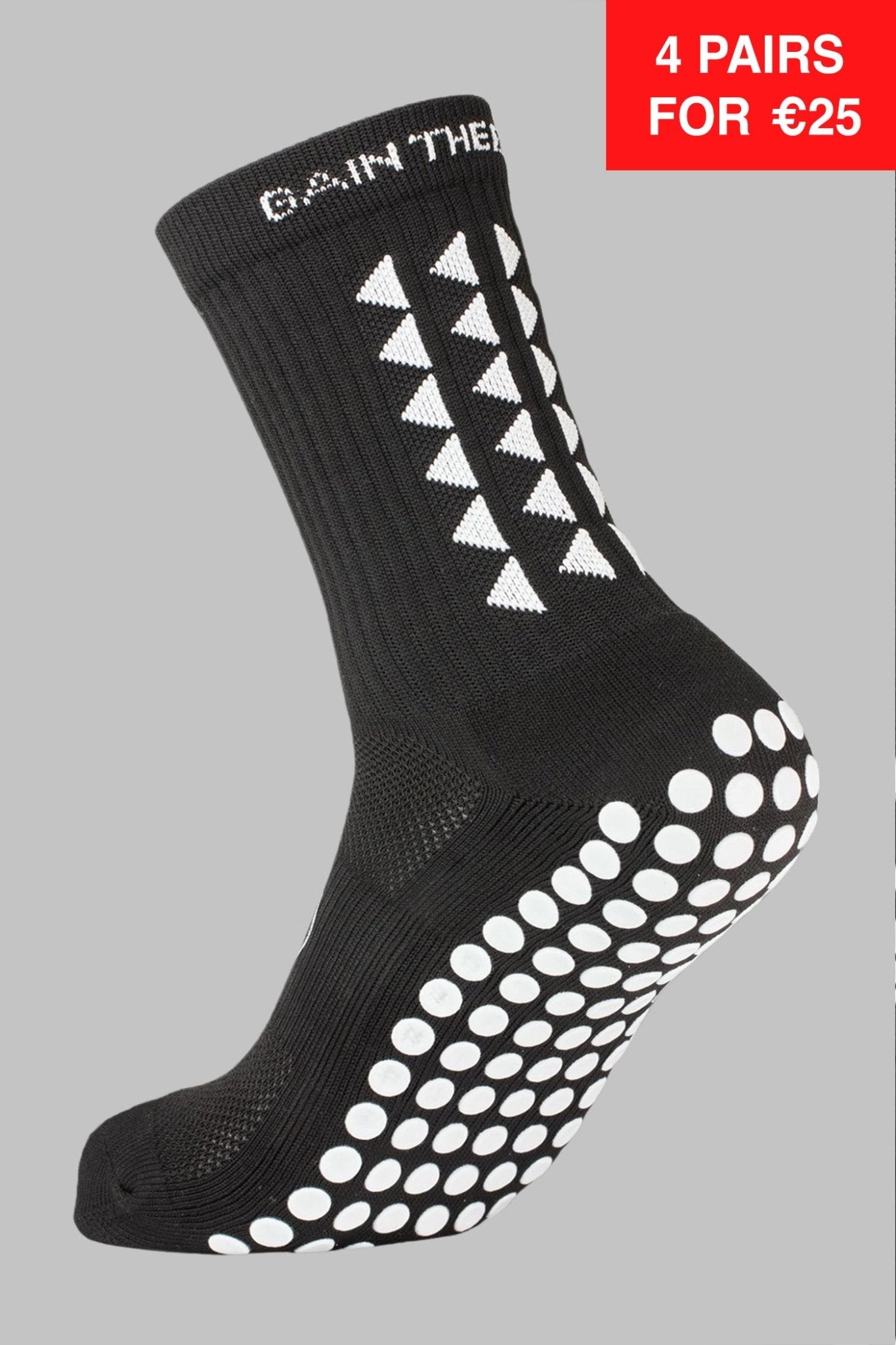 GRIP SOCKS 2.0 MidCalf Length - Black - Gain The Edge EU