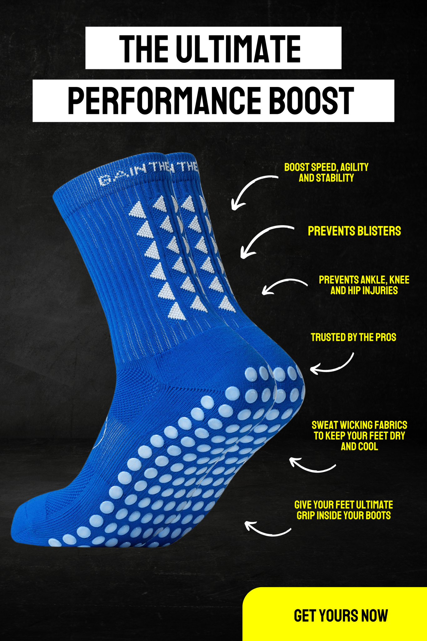 GRIP SOCKS 2.0 MidCalf Length - Blue - Gain The Edge EU