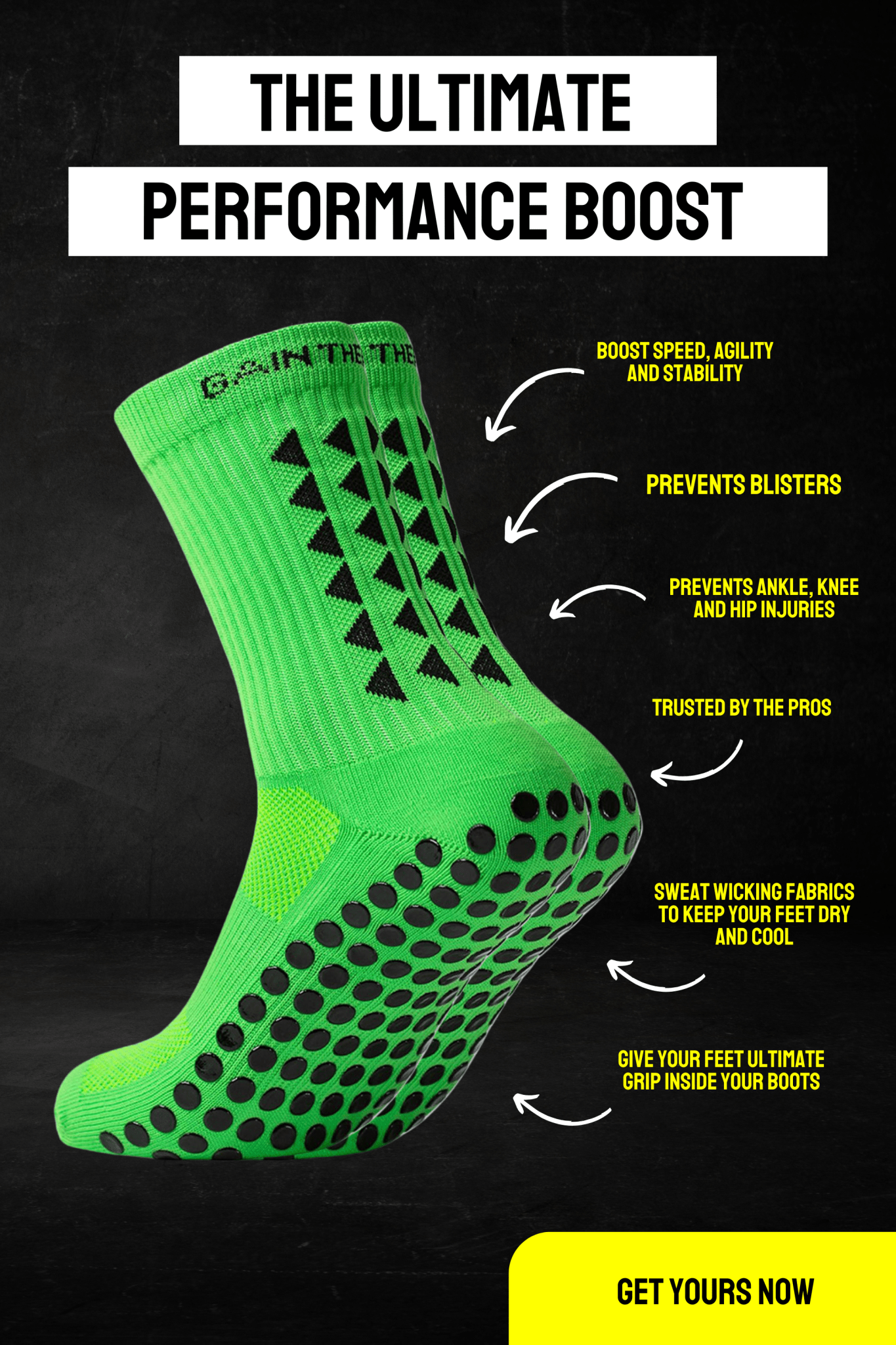 GRIP SOCKS 2.0 MidCalf Length - Green - Gain The Edge EU