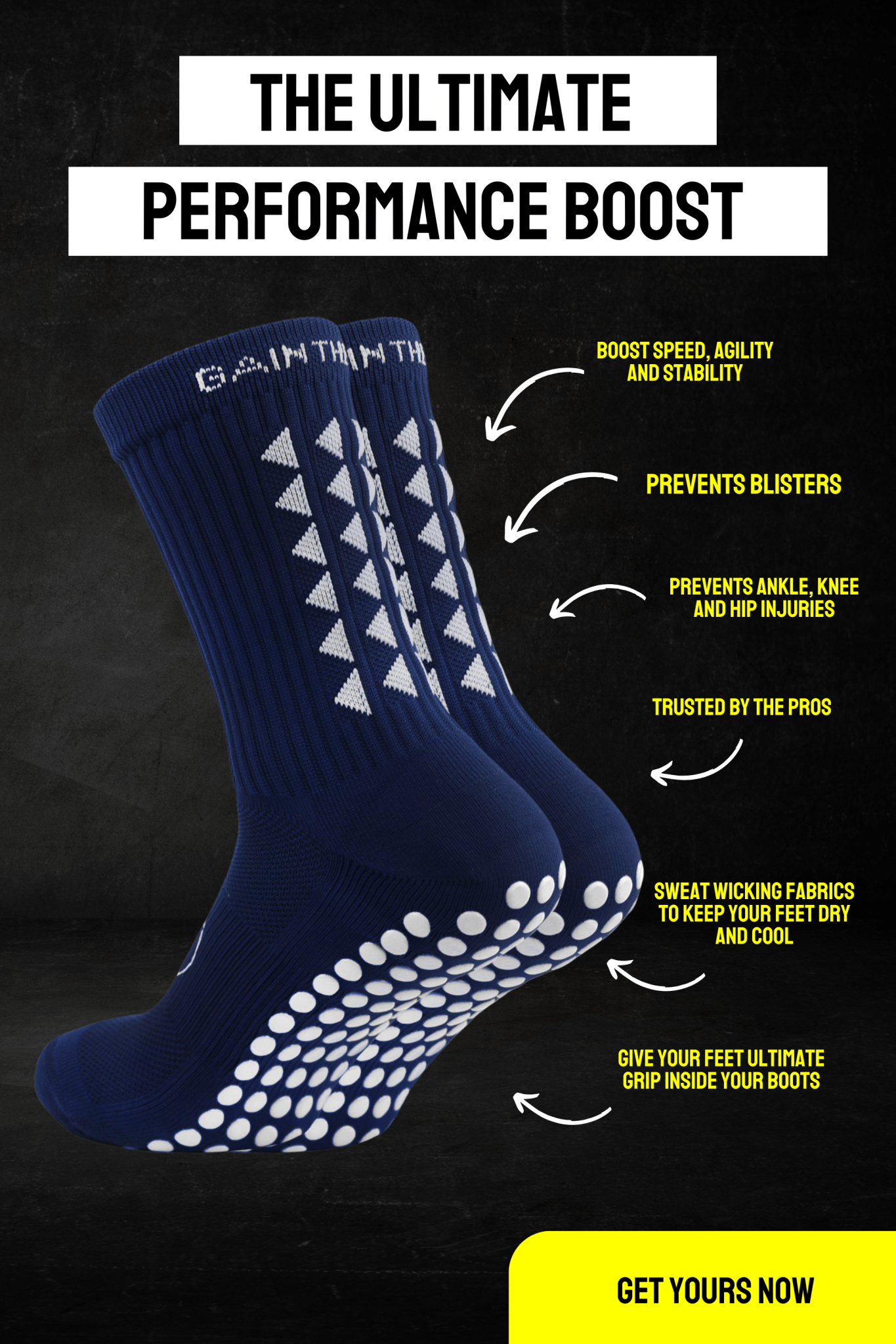 GRIP SOCKS 2.0 MidCalf Length - Navy Blue - Gain The Edge EU