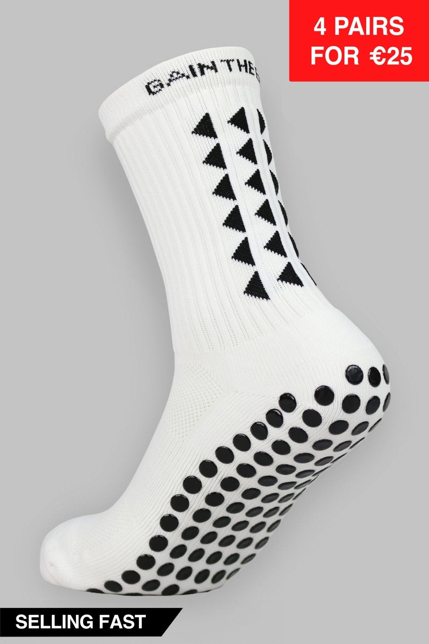 GRIP SOCKS 2.0 MidCalf Length - White - Gain The Edge EU