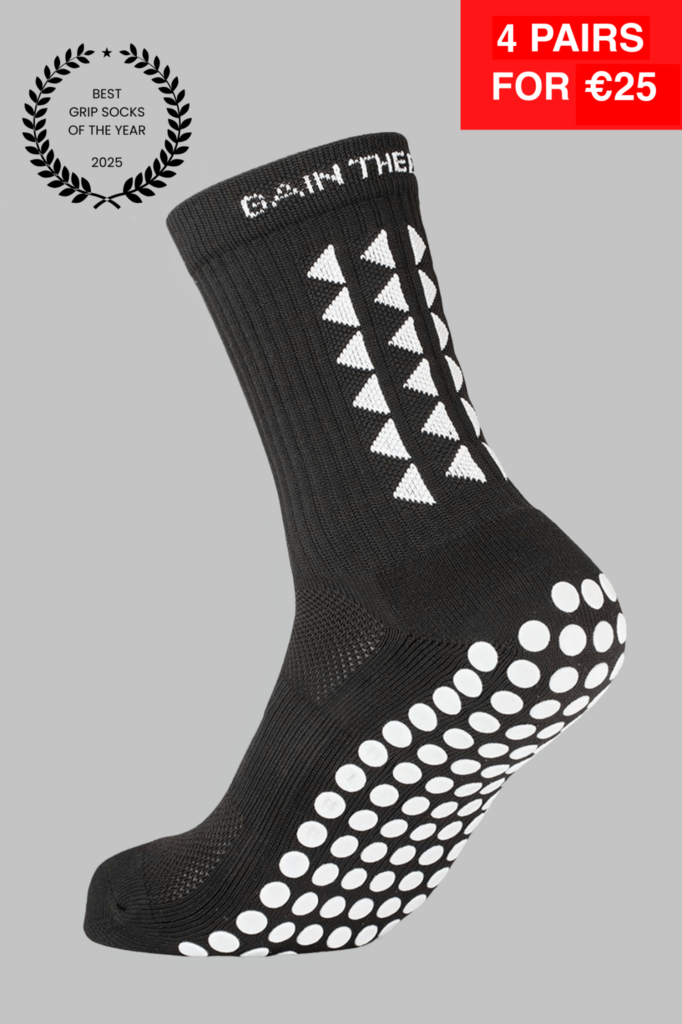 GRIP SOCKS 3.0 MidCalf Length - Black - Gain The Edge EU