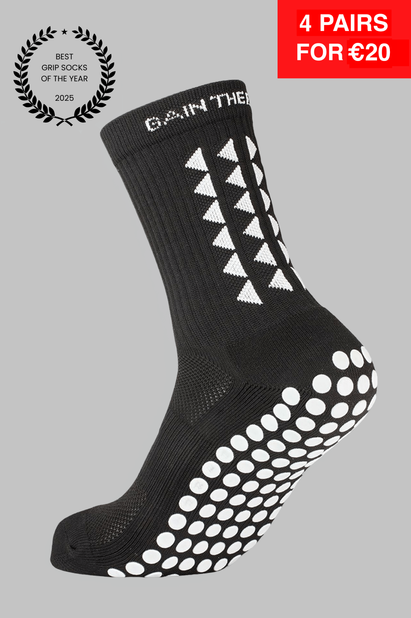 GRIP SOCKS 3.0 MidCalf Length - Black - Gain The Edge EU
