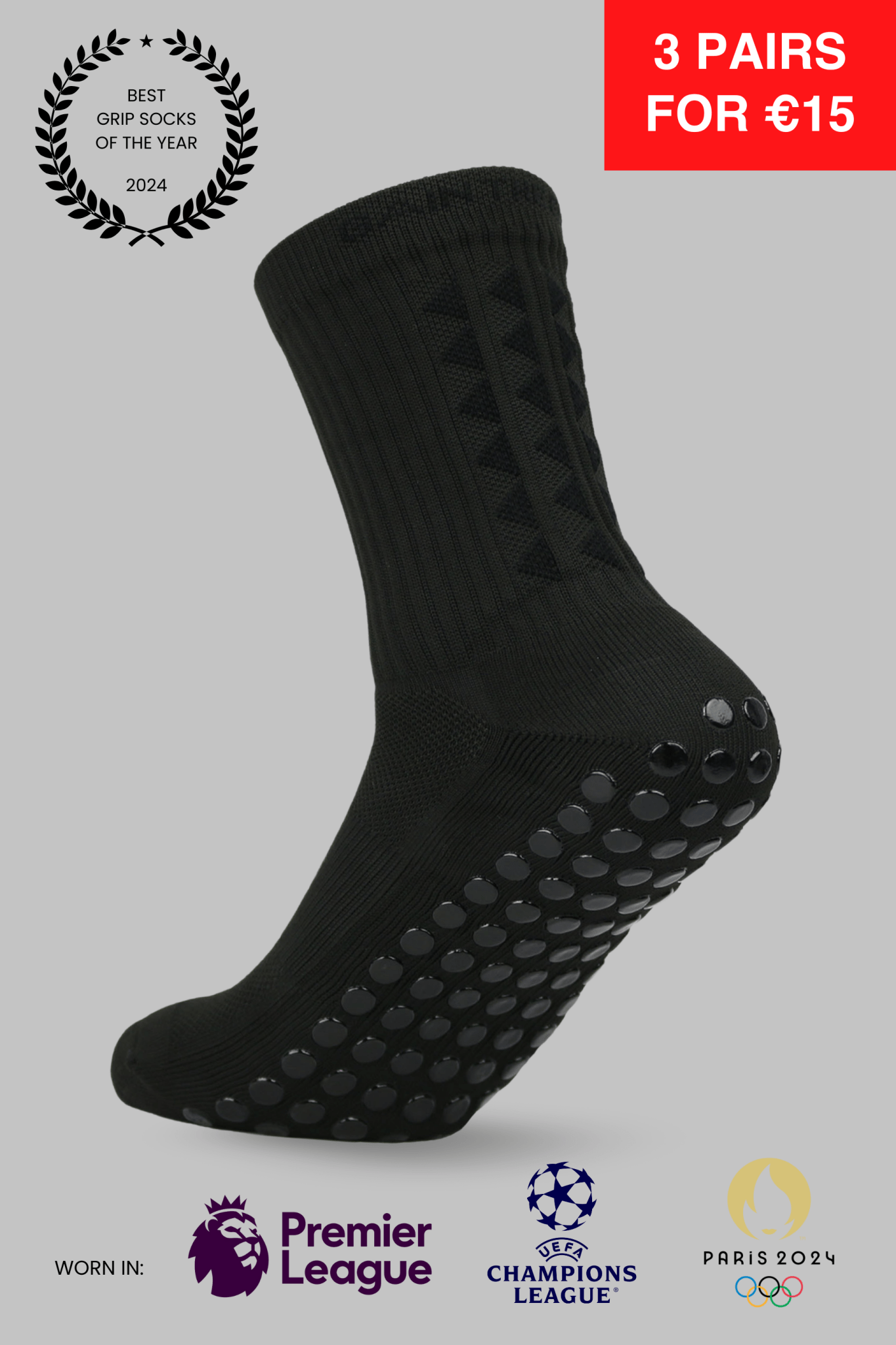 GRIP SOCKS 3.0 midcalf length - BLACKOUT EDITION - Gain The Edge EU