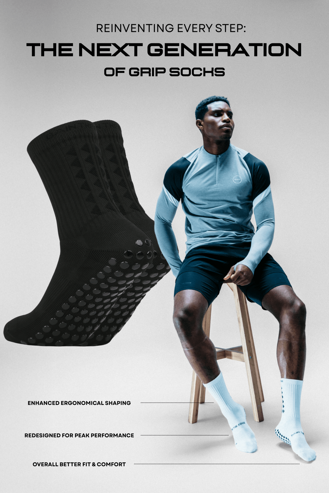 GRIP SOCKS 3.0 midcalf length - BLACKOUT EDITION - Gain The Edge EU