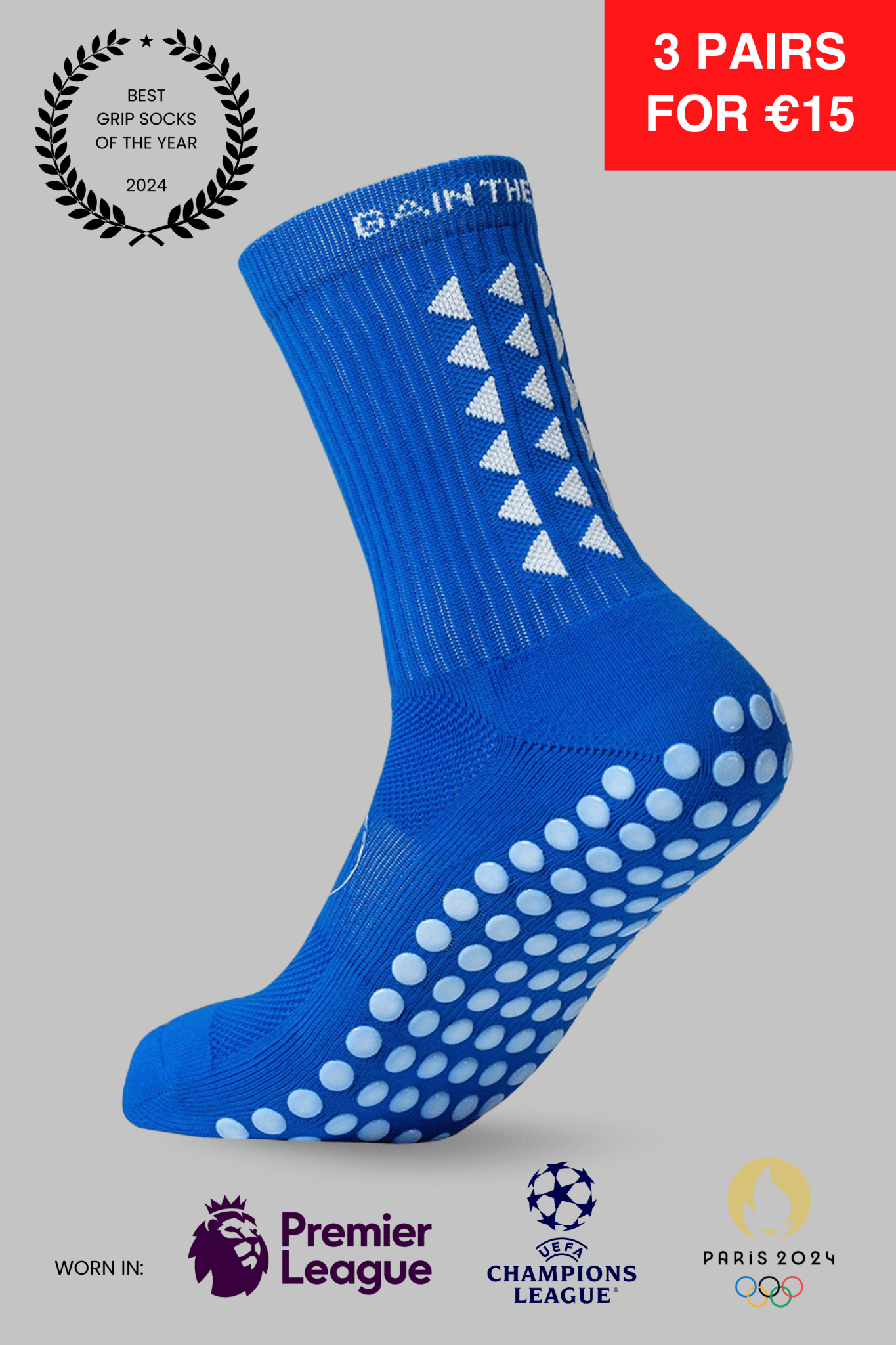 GRIP SOCKS 3.0 MidCalf Length - Blue - Gain The Edge EU