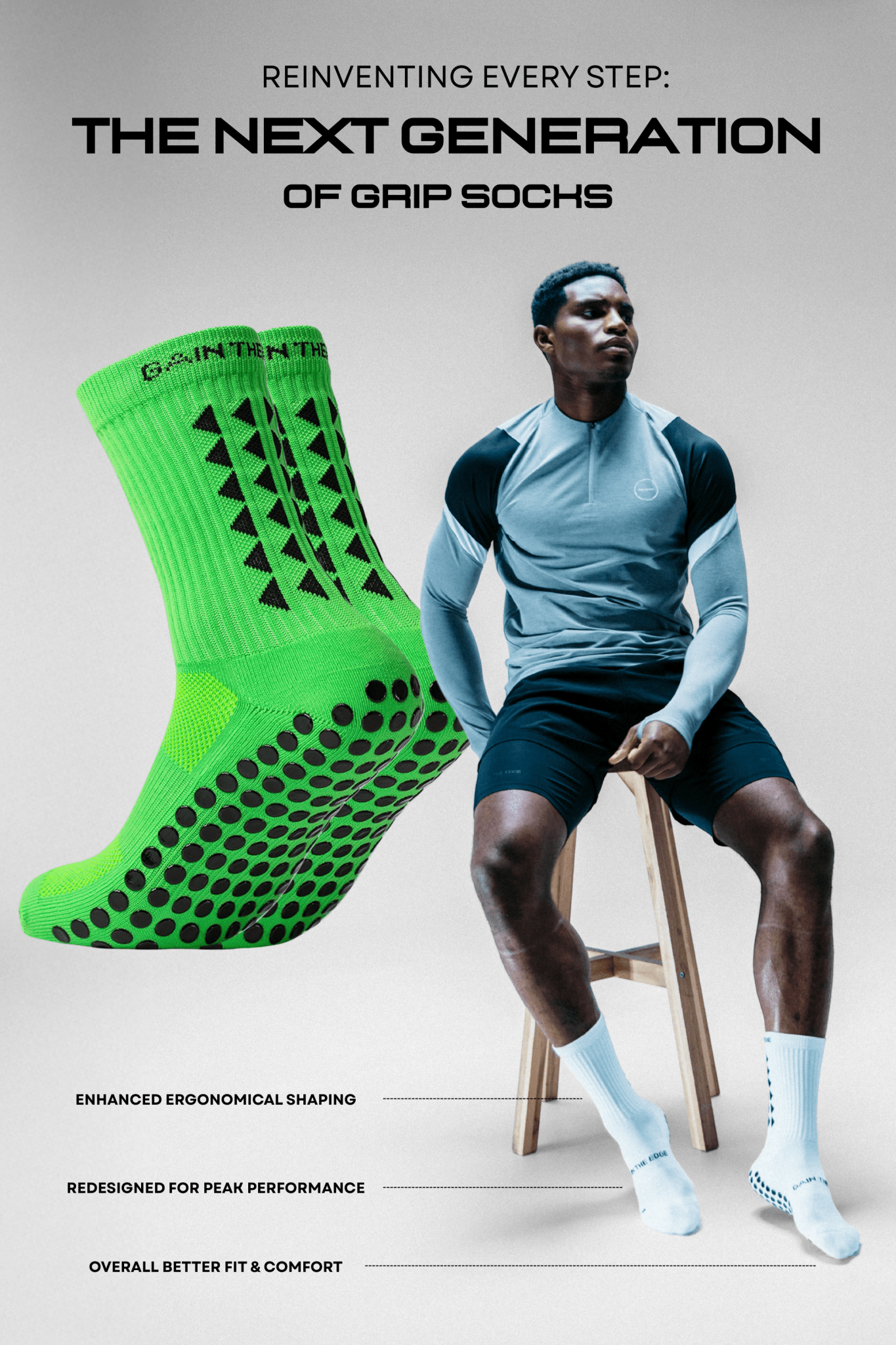 GRIP SOCKS 3.0 MidCalf Length - Green - Gain The Edge EU