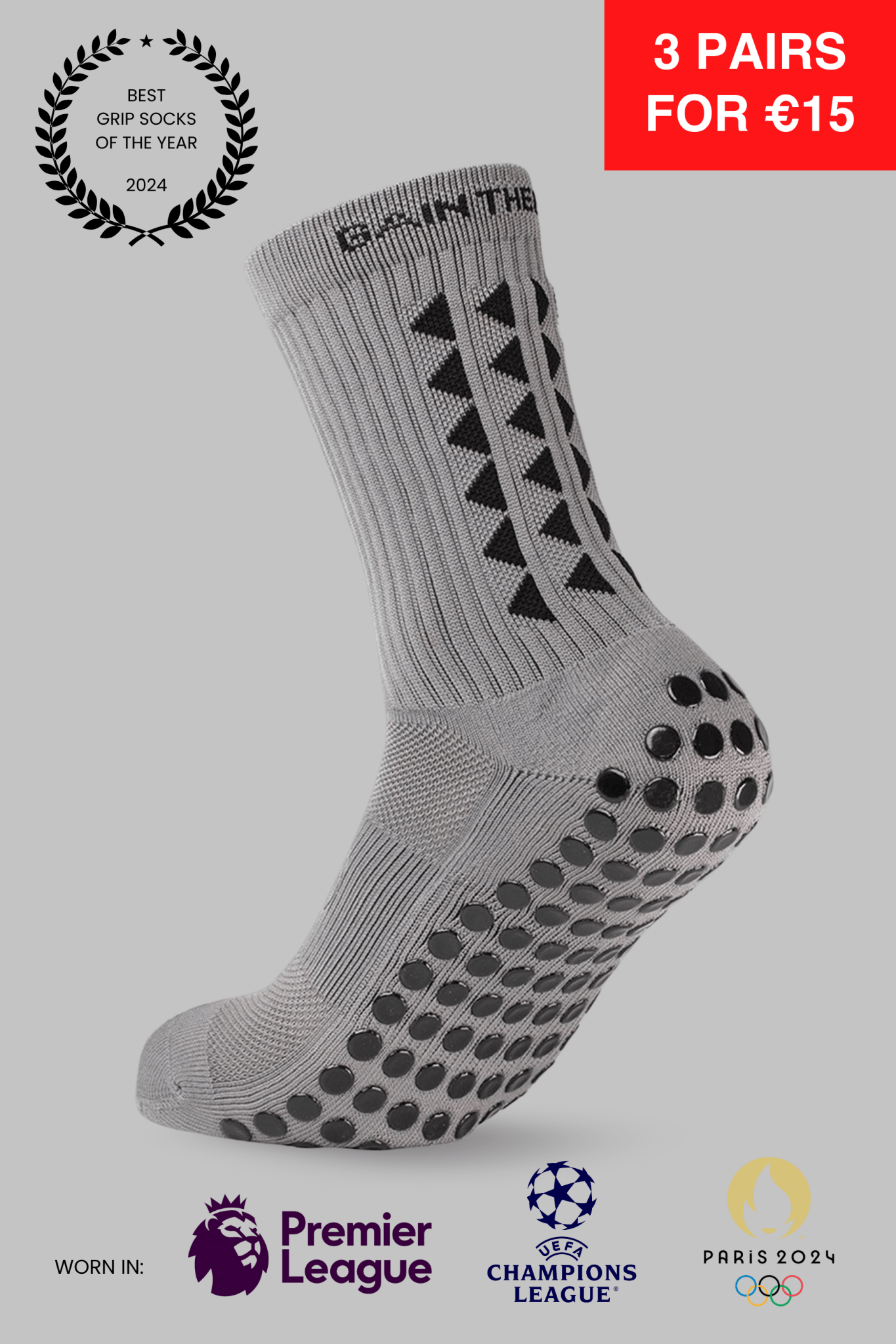 GRIP SOCKS 3.0 MidCalf Length - Grey - Gain The Edge EU