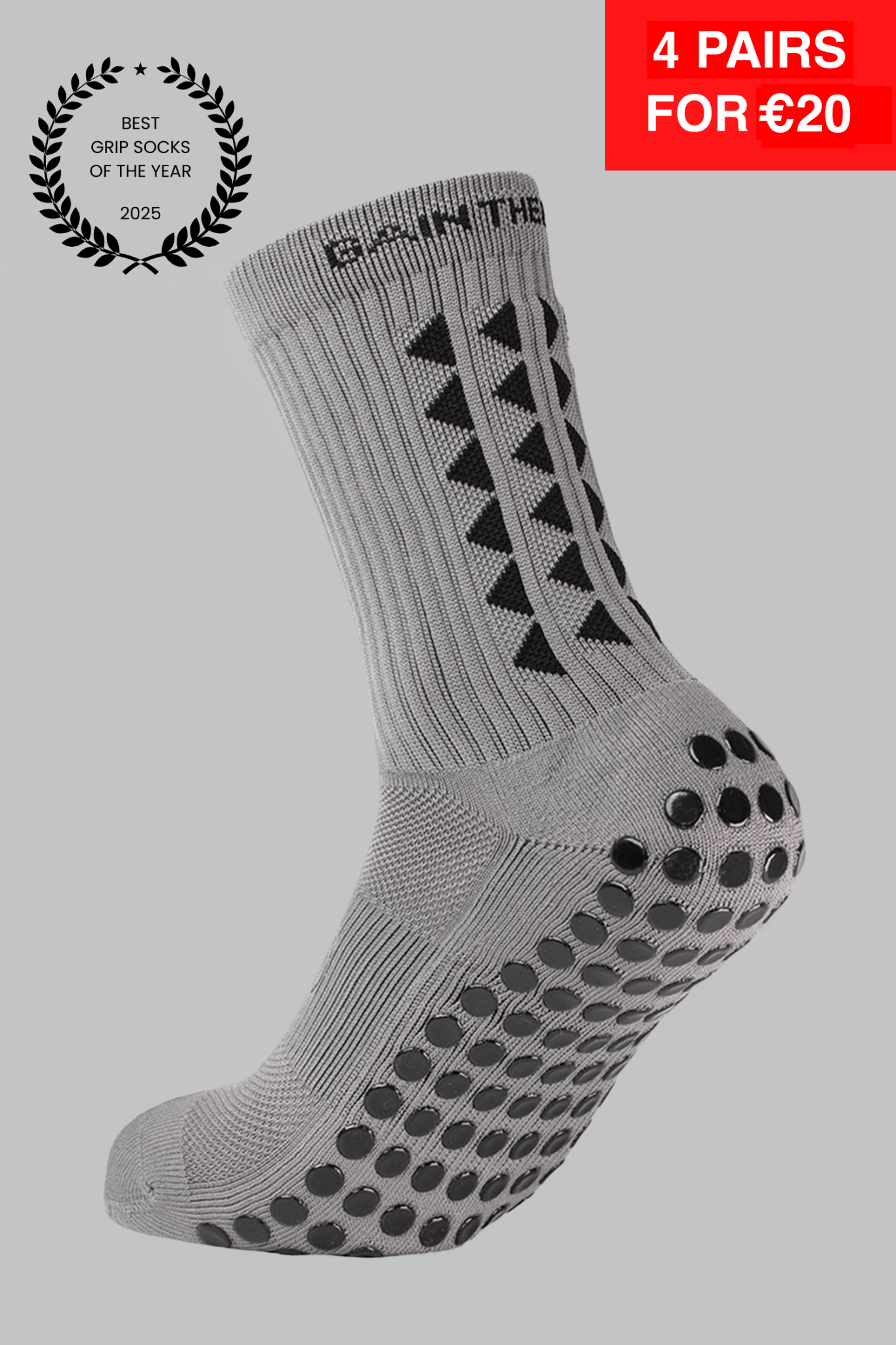 GRIP SOCKS 3.0 MidCalf Length - Grey - Gain The Edge EU
