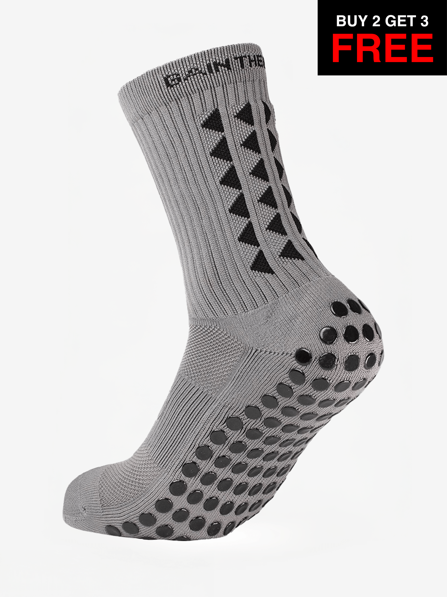 GRIP SOCKS 3.0 MidCalf Length - Grey - SALE BUY 2 GET 3 FREE - Gain The Edge EU
