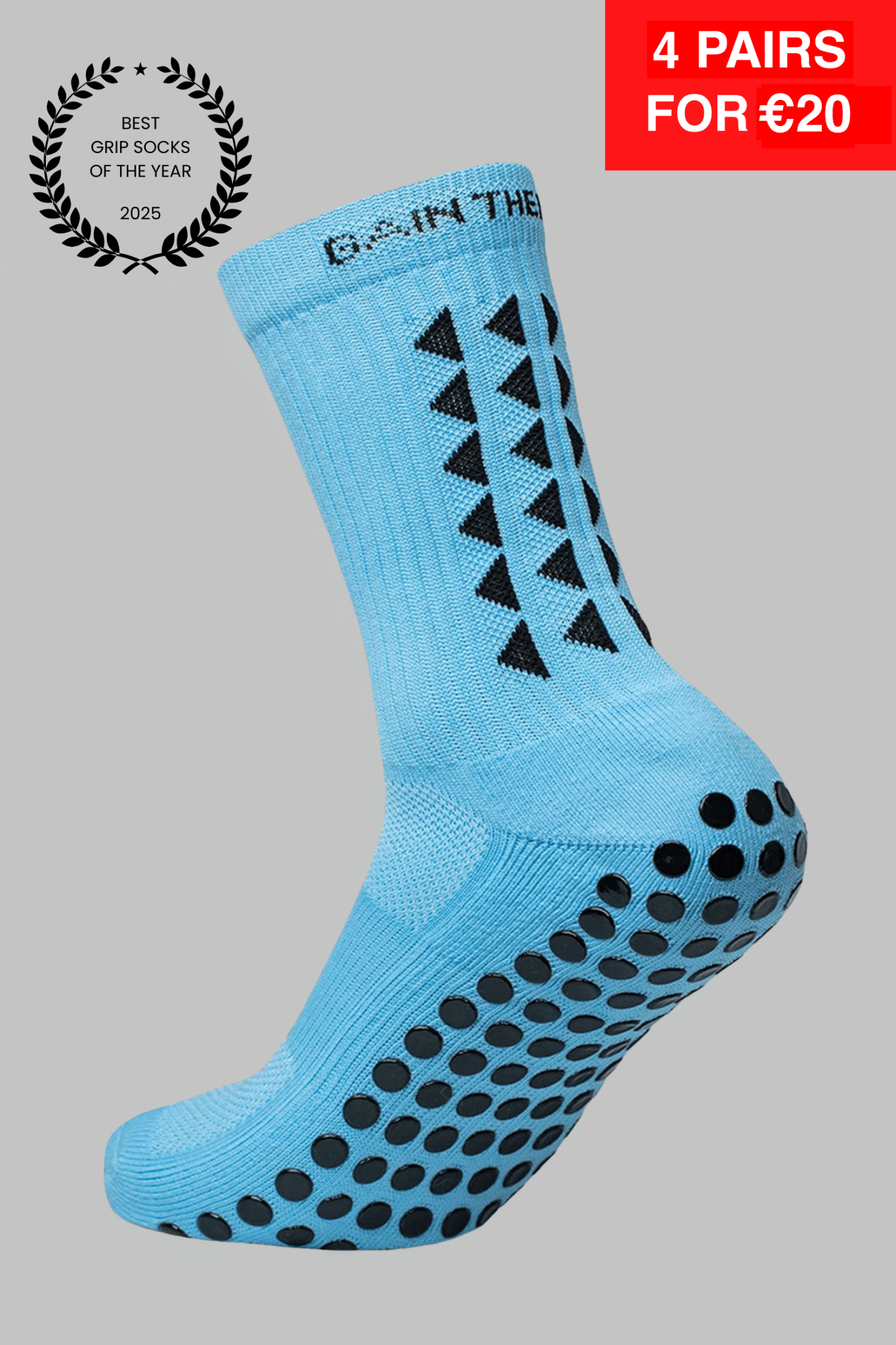 GRIP SOCKS 3.0 MidCalf Length - Light Blue - Gain The Edge EU