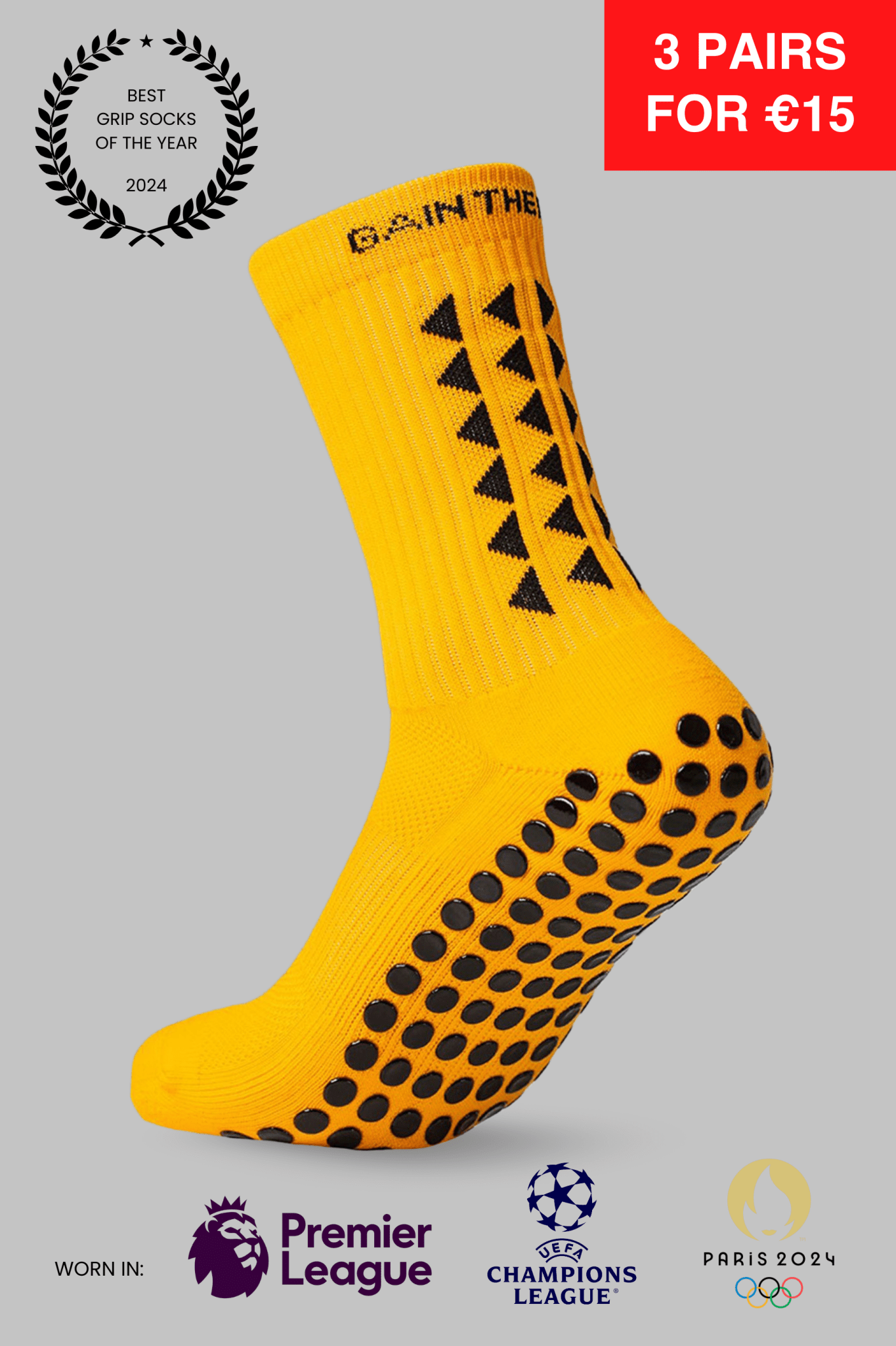 GRIP SOCKS 3.0 MidCalf Length - Orange - Gain The Edge EU