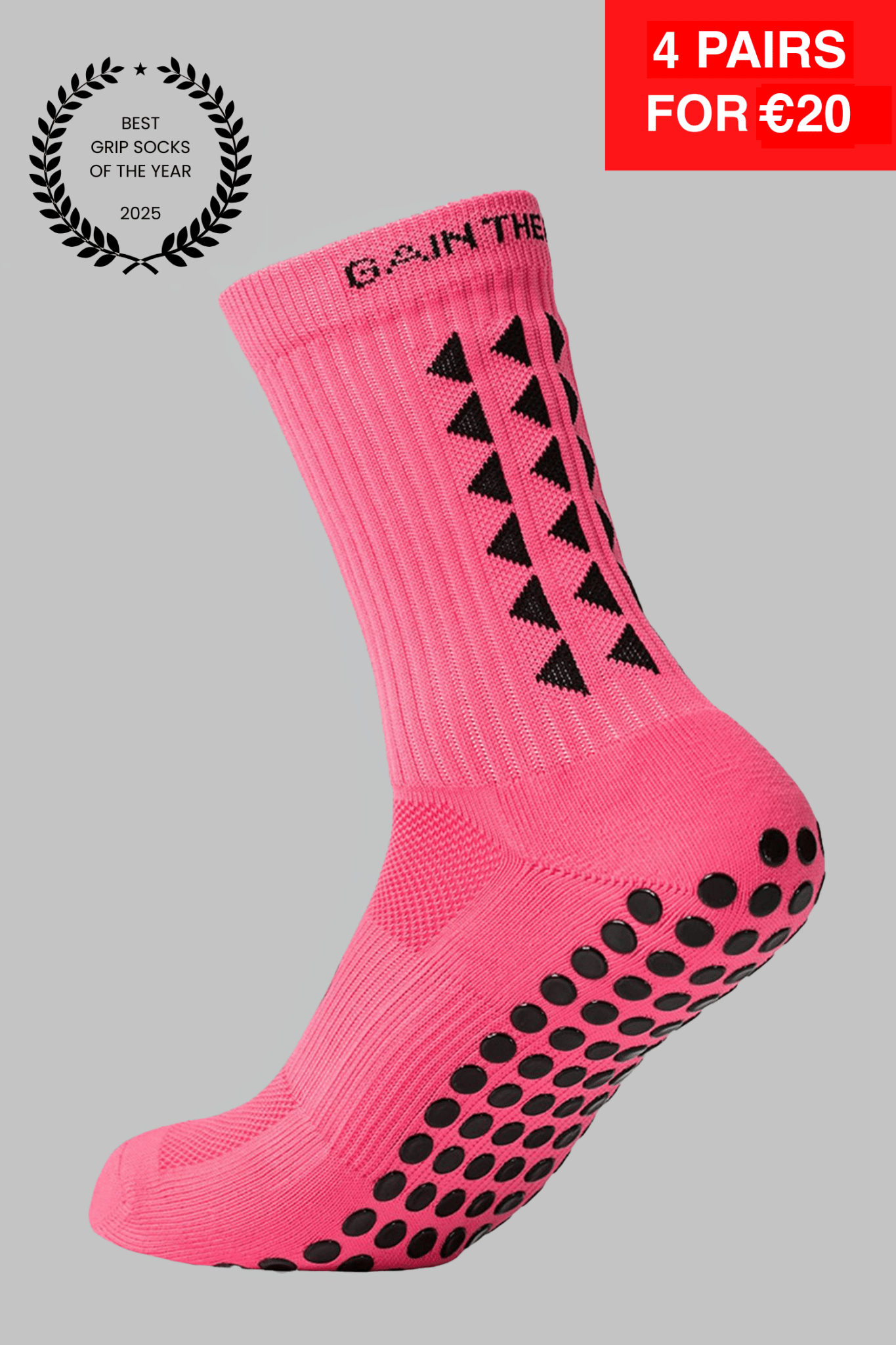 GRIP SOCKS 3.0 MidCalf Length - Pink - Gain The Edge EU