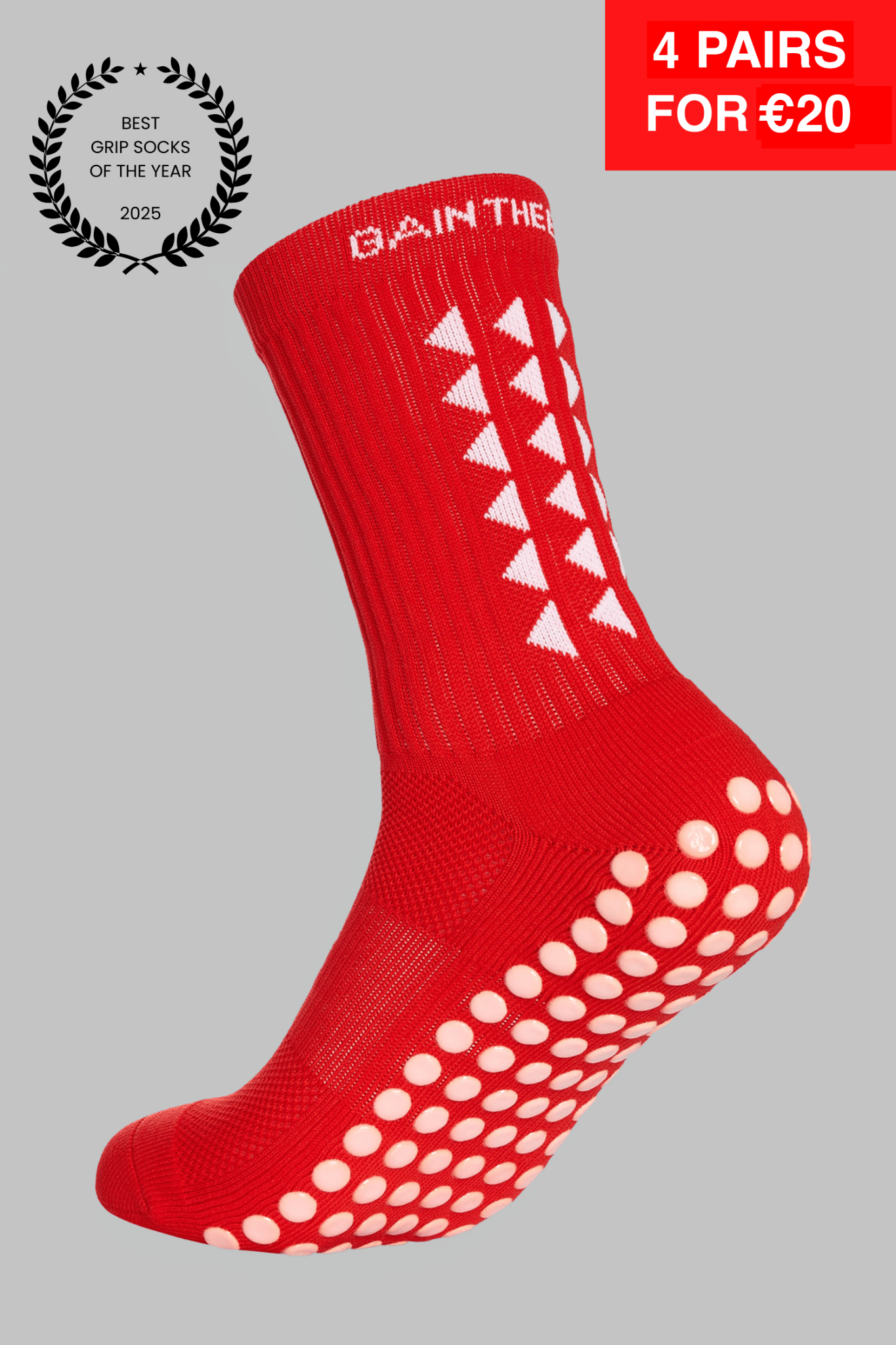 GRIP SOCKS 3.0 MidCalf Length - Red - Gain The Edge EU