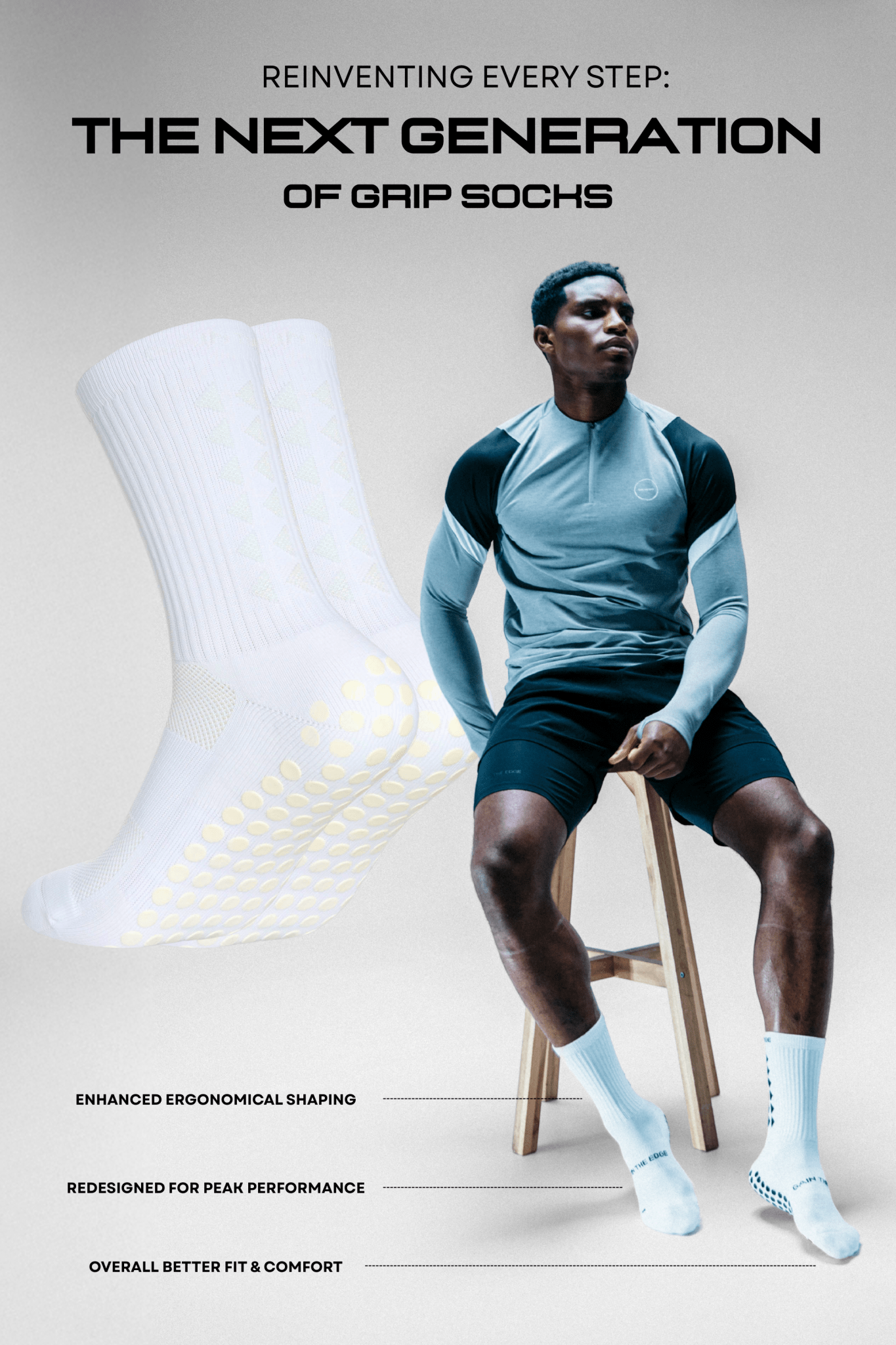 GRIP SOCKS 3.0 midcalf length - WHITEOUT EDITION - Gain The Edge EU
