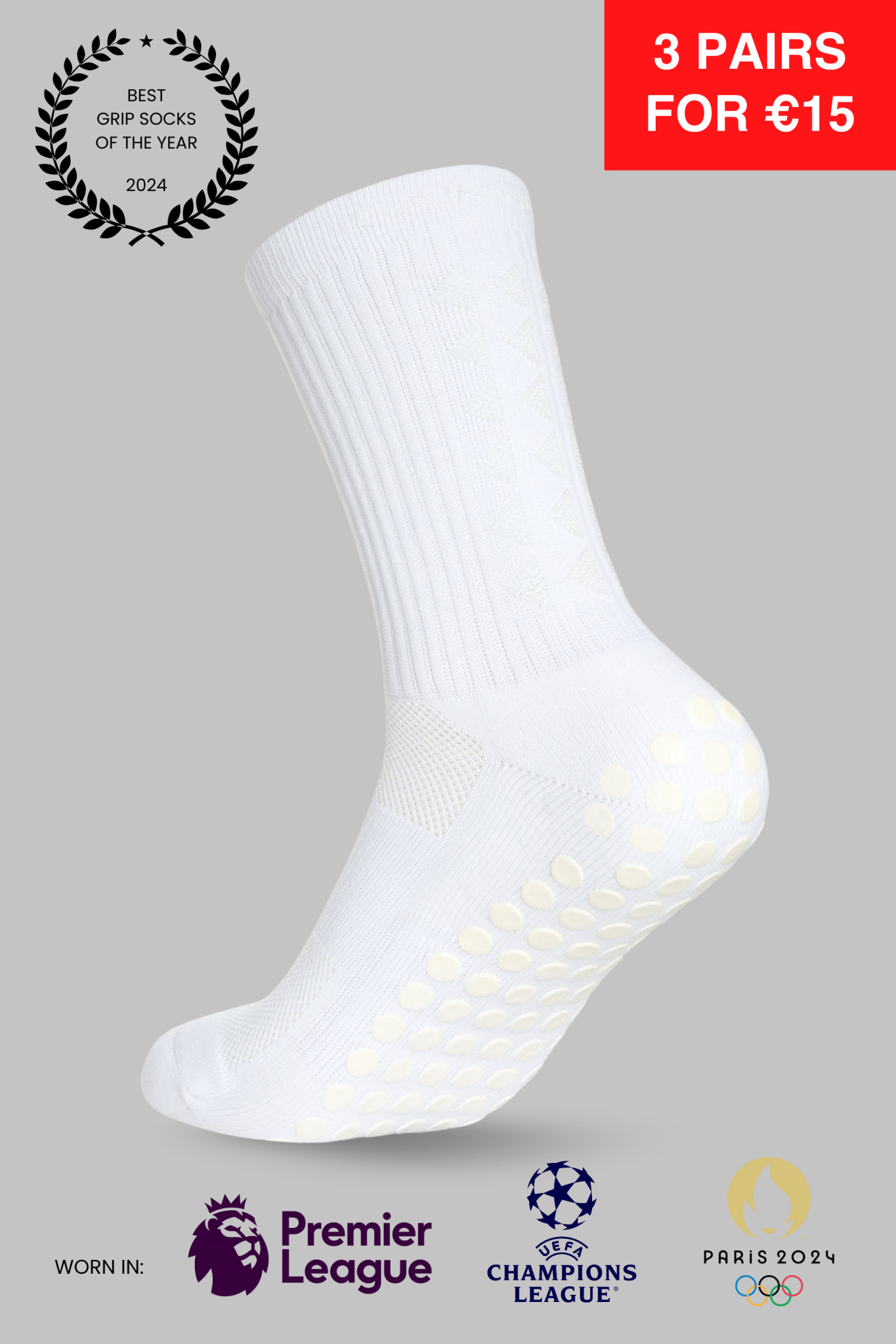 GRIP SOCKS 3.0 midcalf length - WHITEOUT EDITION - Gain The Edge EU