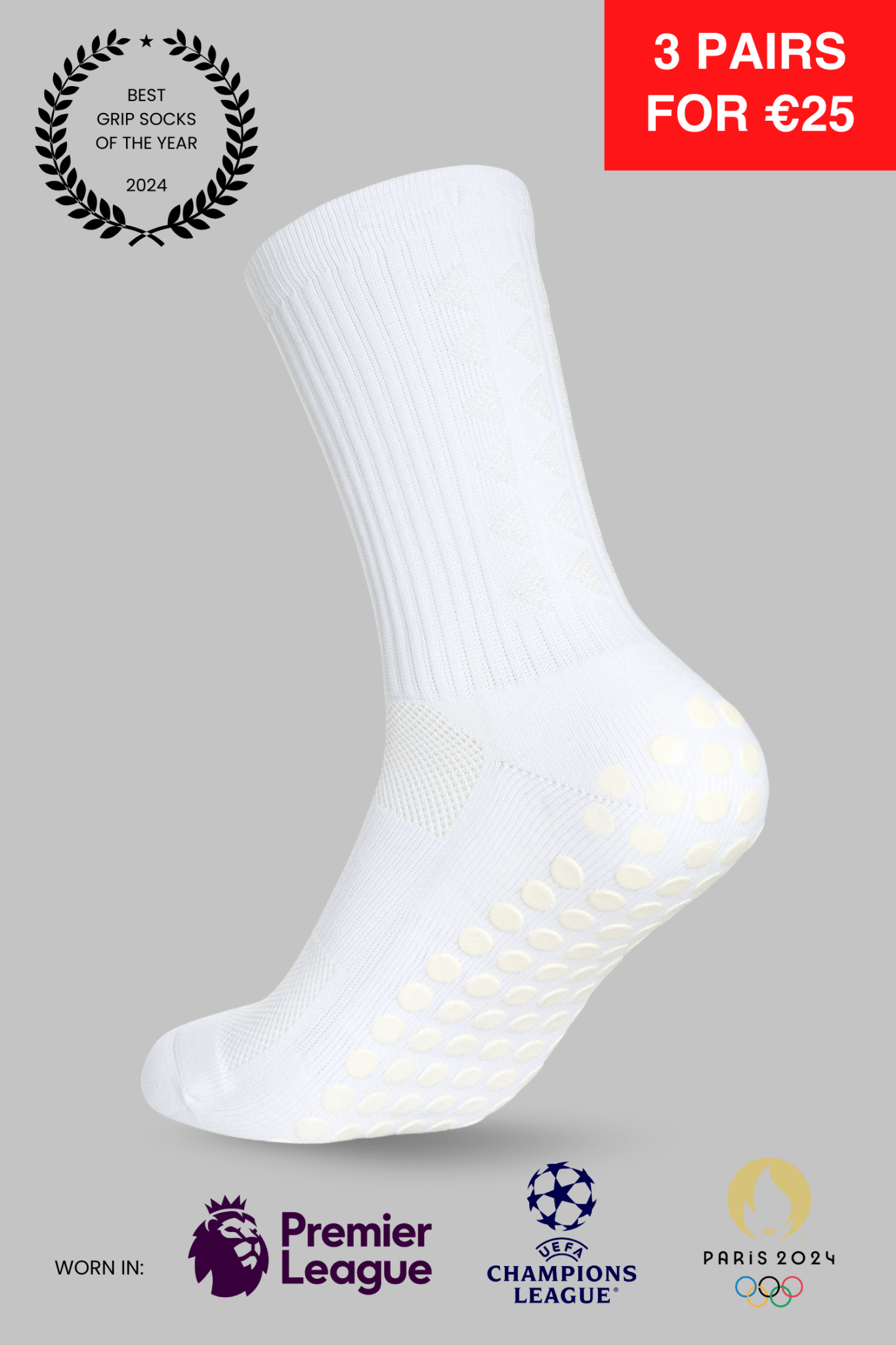 GRIP SOCKS 3.0 midcalf length - WHITEOUT EDITION - Gain The Edge EU
