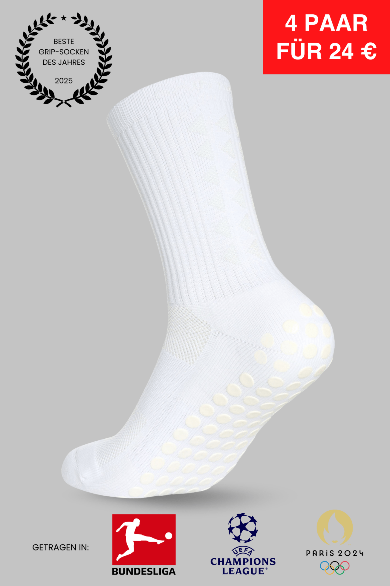 GRIP SOCKS 3.0 midcalf length - WHITEOUT EDITION - GERMANY - Gain The Edge EU