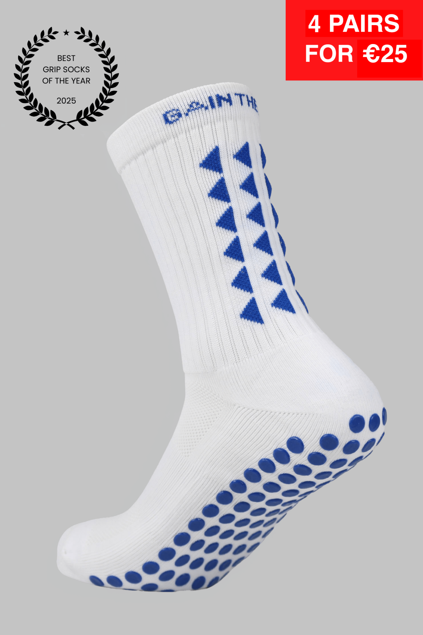 LIMITED EDITION GRIP SOCKS 3.0 - White & Blue - Gain The Edge EU