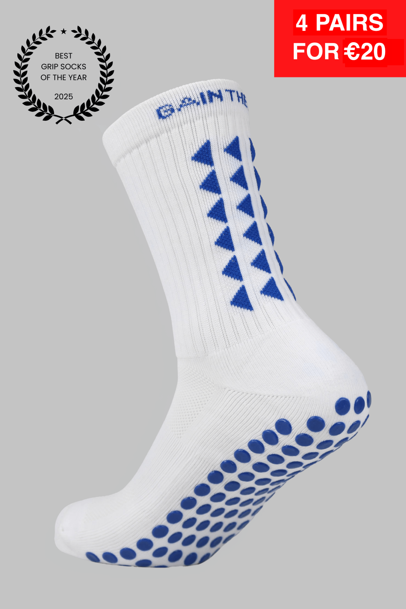 LIMITED EDITION GRIP SOCKS 3.0 - White & Blue - Gain The Edge EU