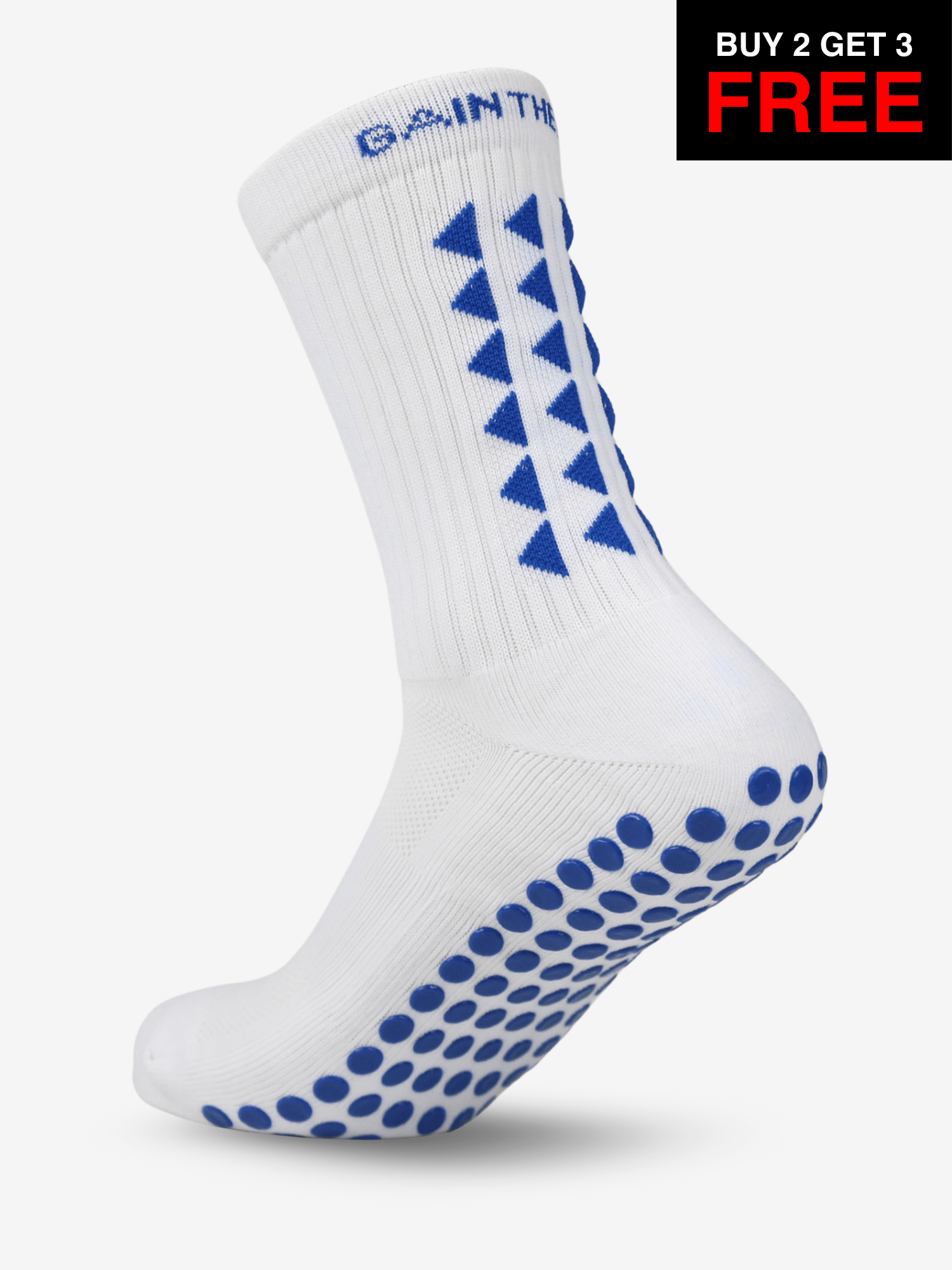 LIMITED EDITION GRIP SOCKS 3.0 - White & Blue - SALE BUY 2 GET 3 FREE - Gain The Edge EU
