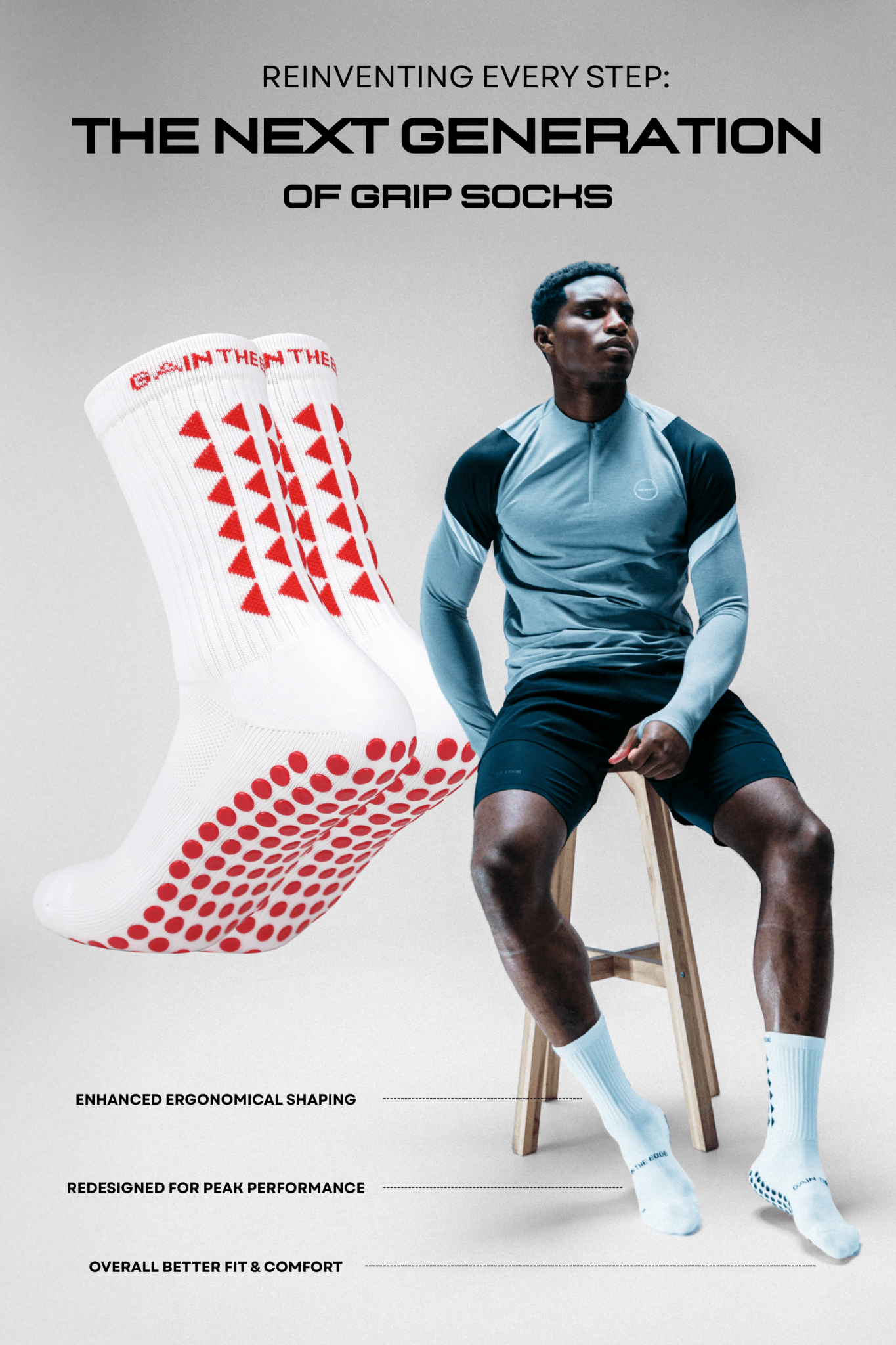 LIMITED EDITION GRIP SOCKS 3.0 - White & Red - Gain The Edge EU