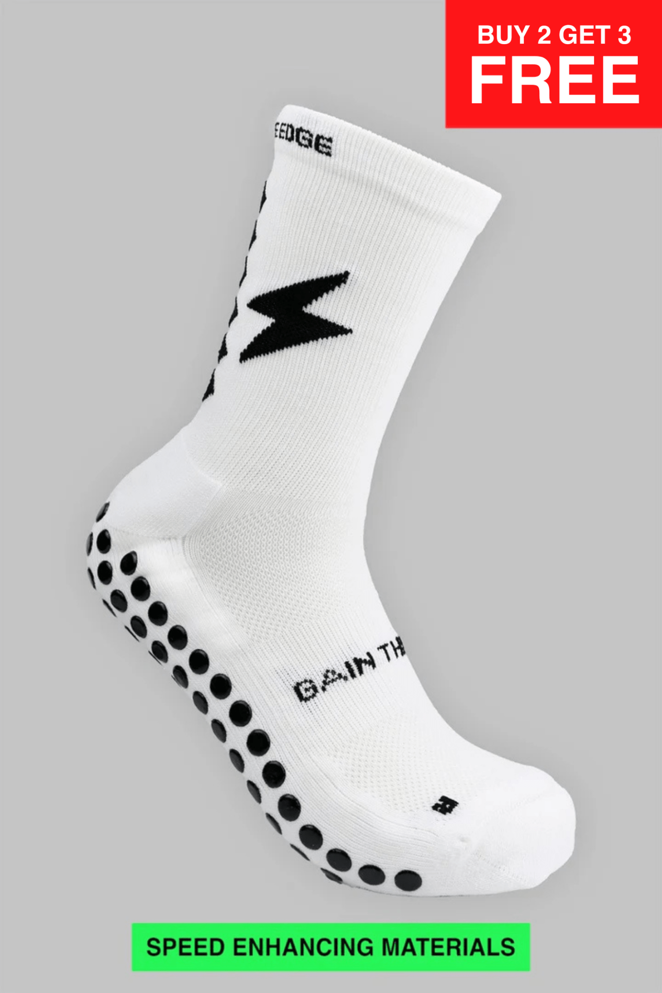 SPEED GRIP SOCKS MIDCALF LENGTH - WHITE - Gain The Edge EU